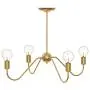 Electro bp;Cozy Style Barebulb 4-Arm Polished Gold Chandeliers Ceiling Lighting Fixtures,240W,27.5''Dia for Dining Room