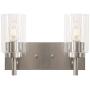 VINLUZ 2 Light Sconces Wall Lighting Brushed Nickel Modern Wall Lamp with Clear Glass Shade Vintage Bathroom Vanity Light, Industrial Wall Mounted Light Fixtures Bedroom Kitchen Stairs VINLUZ 2 Light Sconces Wall Lighting Brushed Nickel Modern Wall Lamp with Clear Glass Shade Vintage Bathroom Vanity Light, Industrial Wall Mounted Light Fixtures Bedroom Kitchen Stairs