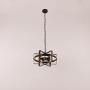 Unitary Brand Antique Black Metal Drum Shape Round Pendant Light with 5 E26 Bulb Sockets 200W Painted Finish