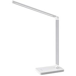 Samuyang LED Desk Lamp with USB Charging Port-Bedroom Eye-Caring Table Lamps,5 Lighting Modes&3 Brightness Levels,Touch Control Dimmable Foldable Deak Lamp for Kids,Home Office