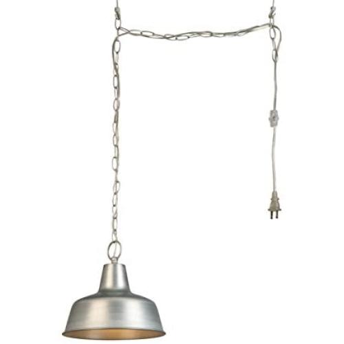 Design House 579409 Mason 1-Light Adjustable Ceiling Mount Hanging Pendant with a Farmhouse Style, Swag, Galvanized