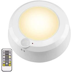 LUXSWAY Wireless Ceiling Light for Shower, Battery Operated Overhead Shower Light with Motion, 80ft RF Remote Controller, Cool/Warm White Battery Ceiling Light for Indoor Timer Off - 300Lumen