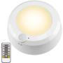 LUXSWAY Wireless Ceiling Light for Shower, Battery Operated Overhead Shower Light with Motion, 80ft RF Remote Controller, Cool/Warm White Battery Ceiling Light for Indoor Timer Off - 300Lumen