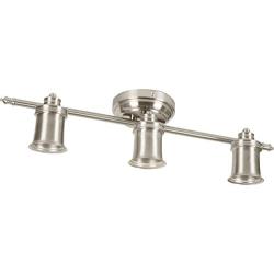 3 Light Track Lighting Wall and Ceiling Mount Fixture Kitchen and Dining Room, Brushed Nickel