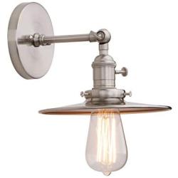 Phansthy Sconces Wall Lighting 1-Light Wall Sconce with Switch and 7.87 Inches Metal Canopy, Brushed Nickel Finished (Brushed)