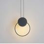 WEM Modern Bedside Pendant Lamps for Bedrooms Dimmable Led Ceiling Pendant Light Creative Metal Ring Bedroom Hanging Lamp Height Adjustable for Dining Room Table Living Room Shop,Black,A 12W