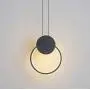 WEM Modern Bedside Pendant Lamps for Bedrooms Dimmable Led Ceiling Pendant Light Creative Metal Ring Bedroom Hanging Lamp Height Adjustable for Dining Room Table Living Room Shop,Black,A 12W