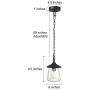 LOG BARN Outdoor Pendant Lights, Porch Fixture in Painted Black Metal with Clear Bubbled Glass Globe, Hanging Lantern Lamp for Gazebo, Entry, Yard