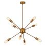 8-Lights Sputnik Chandelier Gold Light Fixture Hanging Pendant Lighting Decor Modern Mid Century Brass Light for Living Dining Room Bedroom Kitchen
