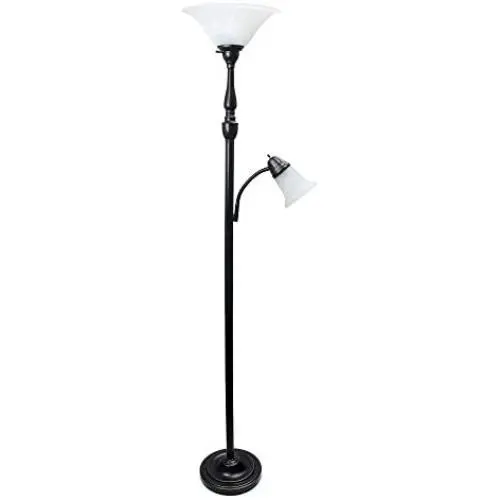 Elegant Designs LF2003-RBZ 2 Light Mother/Daughter Floor Lamp, 3.9, Restoration Bronze/White Elegant Designs LF2003-RBZ 2 Light Mother/Daughter Floor Lamp, 3.9, Restoration Bronze/White