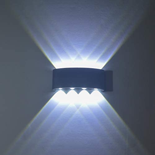 HONPHIER 8W Wall Sconce IP65 Waterproof Wall Light Large Power LED Bright Wall Lamps up and Down Wall Wash Light for Outdoor Indoor Living Room Bedroom Door Garden,Black-Cold White HONPHIER 8W Wall Sconce IP65 Waterproof Wall Light Large Power LED Bright Wall Lamps up and Down Wall Wash Light for Outdoor Indoor Living Room Bedroom Door Garden,Black-Cold White