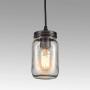 EUL Rustic Mason Jar Semi Flush Mount Ceiling Light 5-Light Pendant Lighting Fixture Oil Rubbed Bronze