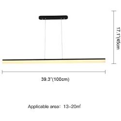 FangYanMei Modern Chandelier Atmosphere Creative Personality Pendant Light Living Room Dining Room Nordic line Dining Room Hanging Lamp Fixture (Black) dimmable with Remote Control