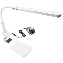 Touch Dimmable Desktop and Clip On Functional LED Desk Lamp Table Reading Light Work Lamp with Rotatable Lamp Head and Max. 7CM Clamp Thickness Eye Care White Lighting Color by Enuotek