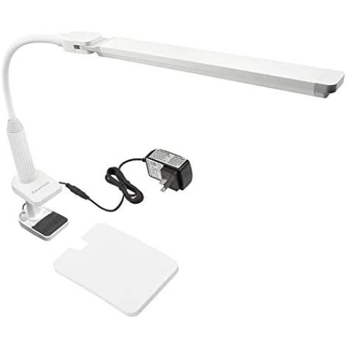 Touch Dimmable Desktop and Clip On Functional LED Desk Lamp Table Reading Light Work Lamp with Rotatable Lamp Head and Max. 7CM Clamp Thickness Eye Care White Lighting Color by Enuotek