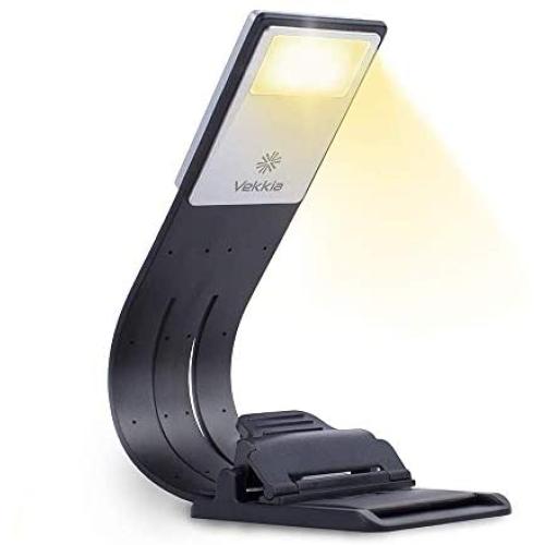 Vekkia Bookmark Book Light, Clip on Reading Lights for Books in Bed, Infinite Brightness Levels, Soft Light Easy for Eyes, Built-in USB Cable Easy Charge. Perfect for Avid Readers