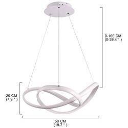 LightInTheBox Modern Chic LED Ring Chandelier Ceiling Pendant Light Hung Light Painting Lamp Fixture for Living Room Bedroom Dinning Room(Cold White)