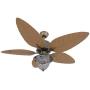 Palm Island Bali Ceiling Fan with 5 Palm Leaf Blades Remote Control, Tropical Style, 52'', Bronze，With 3 Lights Fan Light for Living Room/Dining Room/Hall