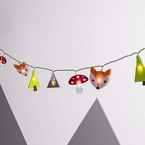 Lights4fun, Inc. Woodland Battery Operated LED Kids Bedroom Nursery String Lights Lights4fun, Inc. Woodland Battery Operated LED Kids Bedroom Nursery String Lights