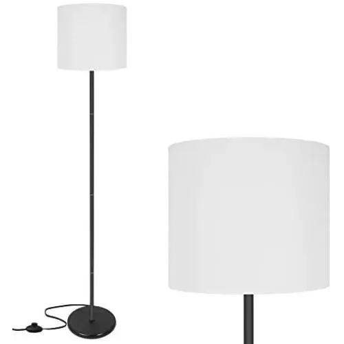 LED Floor Lamp Simple Design, Modern Floor Lamp with Shade, Floor Lamps for Living Room Bedroom Office Dining Room Kitchen, White Standing Floor Lamp (Without Bulb)