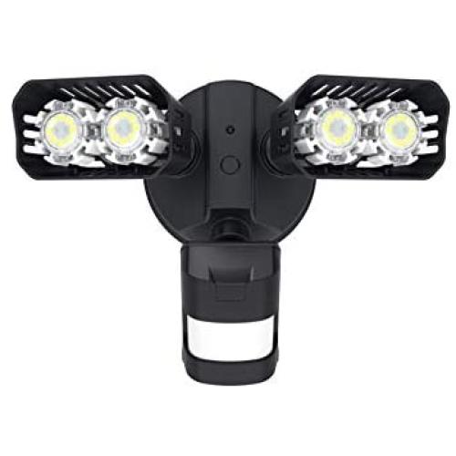 SANSI LED Security Lights, 18W (150Watt Incandescent Equiv.) Motion Sensor Lights, 1800lm 5000K Daylight Waterproof Outdoor Floodlights with Adjustable Dual-Head