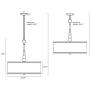 Kira Home Adelade 22'' Modern 3-Light Drum Pendant Chandelier, Gray Fabric Shade, Tempered Glass Diffuser, Adjustable Height, Brushed Nickel Finish