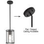 VINLUZ 1-Light Fixture Contemporary Modern Pendant Lighting Black Metal Cage Chandelier Round, Rustic Kitchen Island Lights Fixtures Ceiling Hanging Dining Room Bed Room Hallway