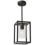 VINLUZ Modern 1-Light Cage Kitchen Island Pendant Lighting with Glass Shade Oil Rubbed Bronze Chandeliers Dining Room Lighting Fixtures Hanging Semi Flush Mount Ceiling Lights Bedrooms Hallway