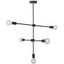 Ceiling Lamp 5 Light Mid Century Modern Sputnik Chandelier Lighting Fixture Pendant Light for Kitchen Dining Room Living Room Bedroom, Black