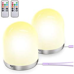 Night Lights for Kids,Hdiwousp Rechargeable Baby Lamp with RGB Color Changing Mode,Dimmable,Touch Sensing and Remote Control Suitable for Study/Bedroom/Living Room/Baby Nursing Room (2 Pack)