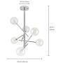 Dellemade Sputnik Chandelier 6-Light Ceiling Light Globe Pendant Lamp for Bedroom, Living Room, Dining Room, Chrome Silver