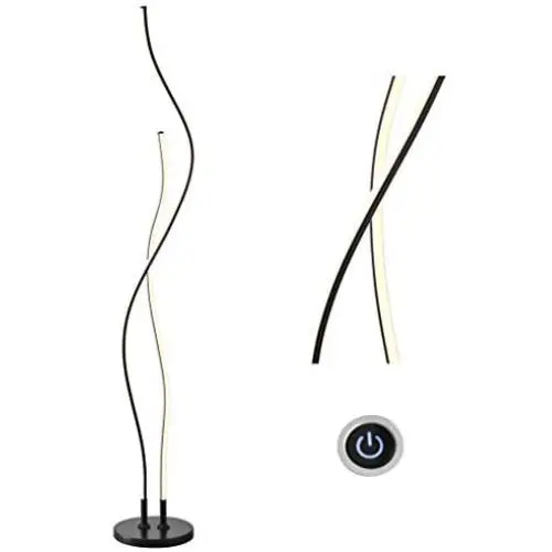 JONATHAN Y JYL7008C Cairo 63.75'' LED Integrated Floor Lamp Modern,Contemporary for Bedrooms, Living Room, Office, Reading, Black