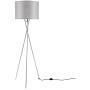 Ambiore Lisboa Tripod Floor Lamp - 62 inch Morden for Living Room Office - Metal Chrome Tripod with Grey Mesh Fabric On Frosted Film Shade