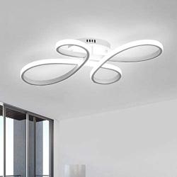 Qcyuui 37W LED Ceiling Light Fixture, Modern Acrylic Lighting Fixture with Creativity Shape, Flush Mount Ceiling Lamp 6500k for Bedroom, Living Room, Kitchen, Balcony, Dining Room Decor