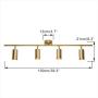 Modo Lighting Gold Track Lighting 4 Light Adjustable Flush Mount Ceiling Lighting Industrial Spotlights Lights Fixtures for Living Room Bedroom Kitchen Hallway(39.3”/100cm)