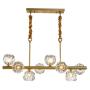 NOXARTE Brass Globe Chandelier Modern Pendant Light Fixture with Clear Crystal Shade for Dining Living Room 8 Lights