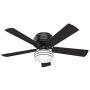 HUNTER 55080 Cedar Key Indoor / Outdoor with LED Light and Remote Control, 52'', Matte Black