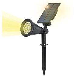 T-SUN Solar Spotlights 7 LED Outdoor Wall Lights, Auto ON/Off Adjustable Solar Lights for Tree, Patio, Yard, Garden, Driveway, Pool Area(3000K 1 Pack)