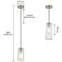 VINLUZ One Light Chandeliers Modern Clear Glass Pendant Lighting Brushed Nickel Dining Room Lighting Fixtures Hanging Contemporary Lamp Semi Flush Mount Ceiling Lights