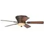 52'' Ancestry Vintage Hugger Ceiling Fan with Light LED Dimmable Remote Control Golden Bronze Reversible Teak Walnut Blades for Living Room Kitchen Bedroom Family Dining - Casa Vieja