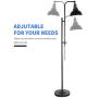 Industrial Floor Lamp Metal Black Adjustable Lamp, Vintage Style Lamp with On/Off Switch, Standing Lamp with Metal Shade for Living Room Bedroom, Lamp for Study Room &Office, ETL Certificate.