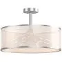 Tangkula Industrial Ceiling Light Fixture, Fabric Drum-Shaped Shade, Semi Flush Mount Ceiling Light w/ Metal Hanging Kit, 6-Light Close to Ceiling Light for Dining Room, Bedroom, Cafe, Bar, Entryway