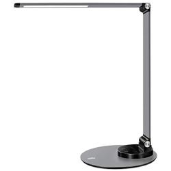 TaoTronics Aluminum Alloy Dimmable LED Desk Lamp with USB Charging Port, Table Lamp for Office Lighting, 3 Color Modes & 6 Brightness Levels, Philips Enabled Licensing Program