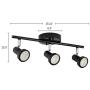 NOMA Track Lighting | Adjustable LED Ceiling Light Fixture| Perfect for Kitchen, Hallway, Living Room & Bedroom | Black, 3-Light Kit