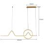 Minimalist LED Chandelier Modern Pendant Light Metal Hanging Ceiling Light Fixture Adjustable Chain Hanging Lamp for Dining Living Rooms Kitchen (Gold)