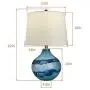Maxax Glass Table Lamp Set of 2 Blue Nightstand Lamp with White Drum Shade Beside lamp for Bedroom, Living Room, or Office