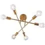 Mid Century Modern 6 Light Fxitures, Palacelantern Semi Flush Ceiling Light Contemporary Sputnik Chandelier Gold Lighting for Dining Room Farmhouse Kitchen Bedroom and Foyer
