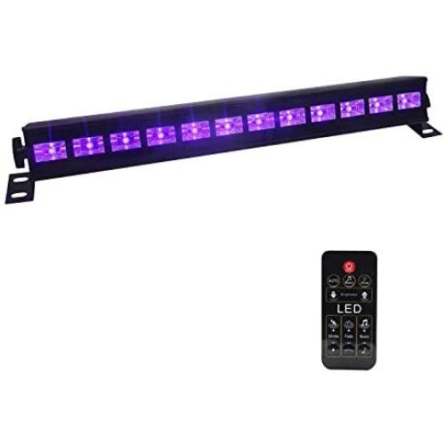 Exulight Black Lights, LED Bar,12LEDs x 3W Black Light with Dimmable for Glow Parties,Halloween and Christmas Party, Birthday,Wedding,Poster,Stage Lighting