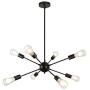 LynPon 8 Lights Sputnik Chandelier Modern Black Ceiling Light Fixture Industrial Vintage for Kitchen Dining Living Room Bedroom Lighting