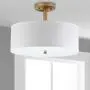 Safavieh LIT4192B Collection Clara 3 Chrome 16'' Semi Drum Flush Light, Gold